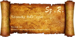 Szondy Rózsa névjegykártya