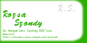 rozsa szondy business card